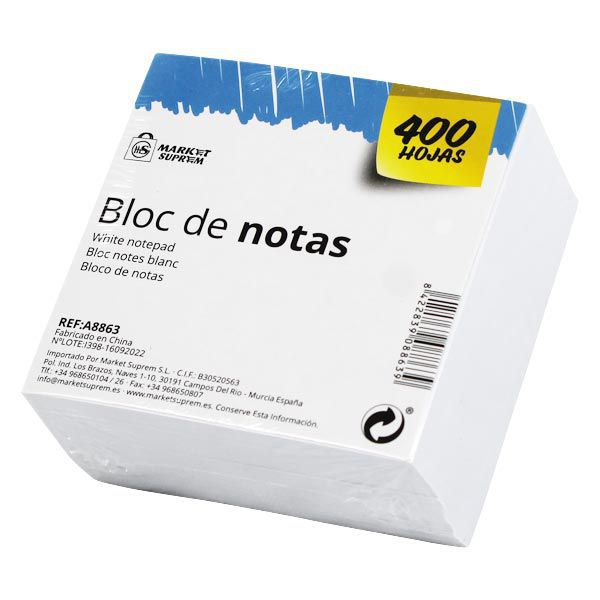 BLOC NOTAS 400 H BLANCAS 76X76MM