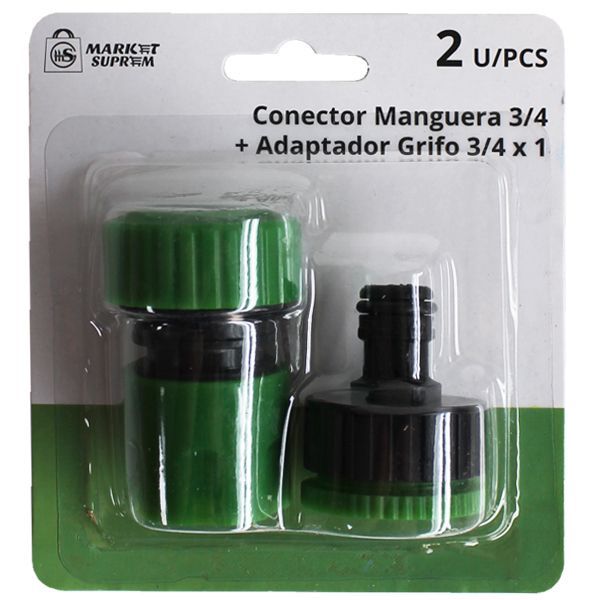 CONECTOR MANGUERA 3/4 + ADAPTADOR GRIFO 3/4 X1