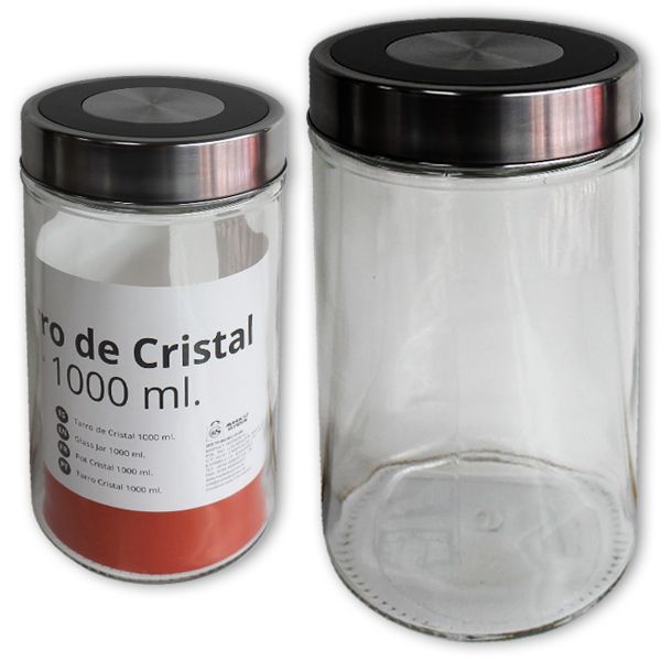 Tarro cristal 1000ml 10x18cm