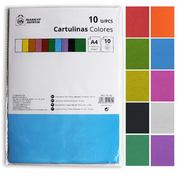 CARTULINA BOOK A4 10UDS COLORES STDOS