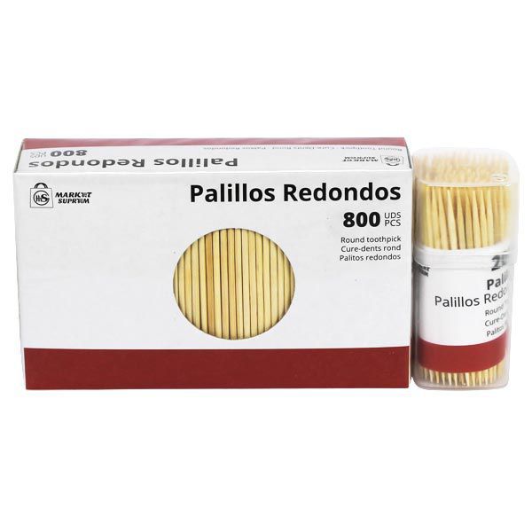 PALILLOS REDONDOS BAMBU 6,5CM 800UDS+PALILLERO 200UDS
