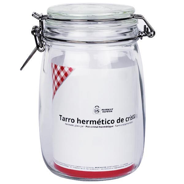 TARRO HERMETICO 1000ML 10,7X17CM CIERRE ACERO INOX